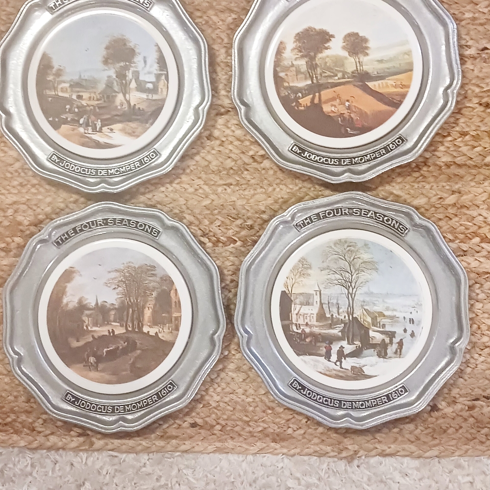 Set of Four Vintage Decorative Plates